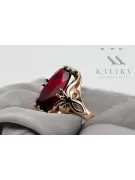 Anneau Vintage Rubis Or rose 14 carats vintage d'origine vrc082r